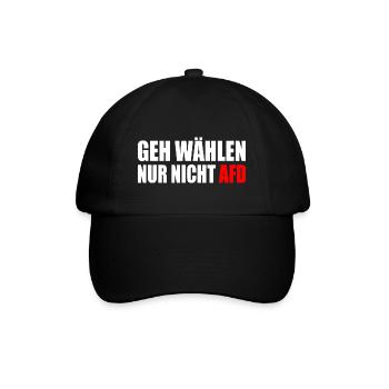 geh wählen nur nicht afd - Baseballkappe - Schwarz/Schwarz - Vorne