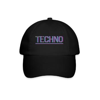 Techno Rave Club Electro Music Raver - Baseball Cap - black/black - Front