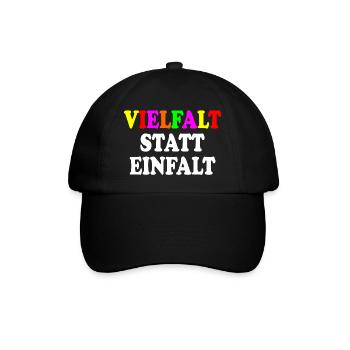 vielfalt statt einfalt - Baseballkappe - Schwarz/Schwarz - Vorne