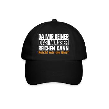 Keiner das Wasser reichen kann reicht mir das Bier - Baseballkappe - Schwarz/Schwarz - Vorne