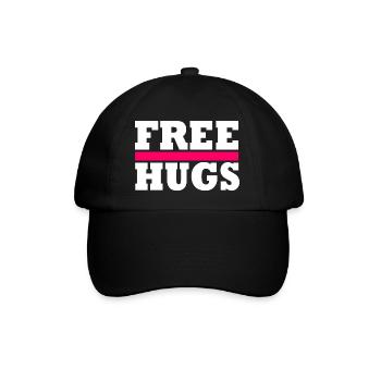 Free Hugs - Baseballkappe - Schwarz/Schwarz - Vorne