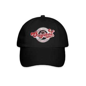 Original denim quality retro vintage red white - Baseball Cap - black/black - Front