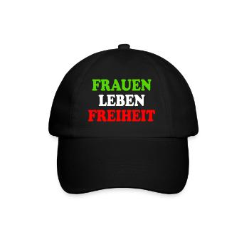 Frauen leben freiheit - Baseballkappe - Schwarz/Schwarz - Vorne