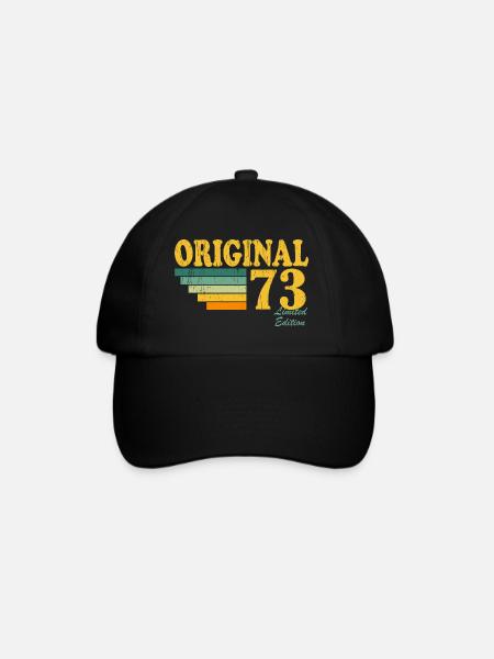 Original 1973 Jahrgang Vintage Geburtstag Geschenk - Baseballkappe - Schwarz/Schwarz