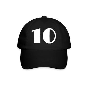 10. 10 JAHRE. 10-JÄHRIGES JUBILÄUM. GEBURTSTAG 10 JAHRE. - Baseballkappe - Schwarz/Schwarz - Vorne