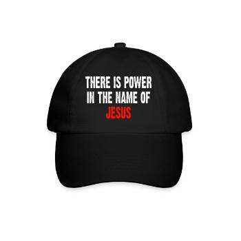 There Is Power In The Name Of Jesus - Baseballkappe - Schwarz/Schwarz - Vorne