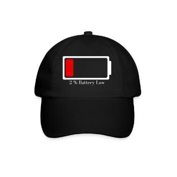 Battery low - Baseball Cap - black/black - Front