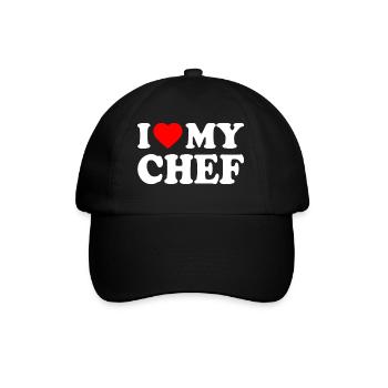 I love my chef - Baseballkappe - Schwarz/Schwarz - Vorne