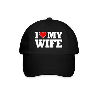 I love my wife - Baseballkappe - Schwarz/Schwarz - Vorne