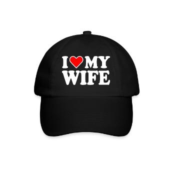 I love my wife - Baseballkappe - Schwarz/Schwarz - Vorne