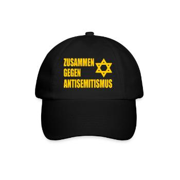 zusammen gegen antisemitismus - Baseballkappe - Schwarz/Schwarz - Vorne