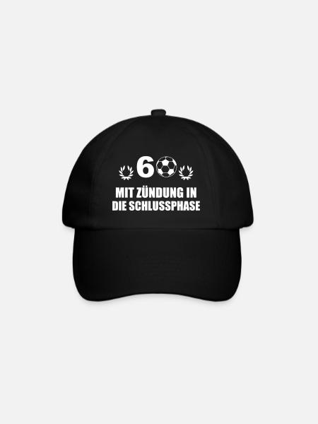 60. Geburtstag Fußball Geburtstagsgeschenk - Baseballkappe - Schwarz/Schwarz
