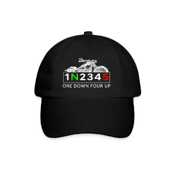 motorcycle on down for up biker rider S5 moped mz - Baseball Cap - black/black - Front