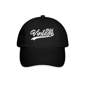 Vintage 1956 Birthday Gift 1956 - Baseball Cap - black/black - Front