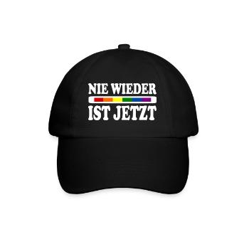 Nie wieder ist jetzt - Baseballkappe - Schwarz/Schwarz - Vorne