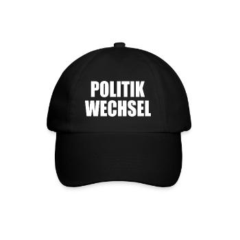 politikwechsel - Baseballkappe - Schwarz/Schwarz - Vorne