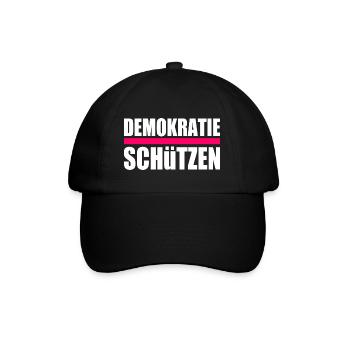 Demokratie schützen - Baseballkappe - Schwarz/Schwarz - Vorne