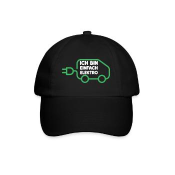 Ich bin einfach Elektro lustige Elektroauto Sprüch - Baseballkappe - Schwarz/Schwarz - Vorne