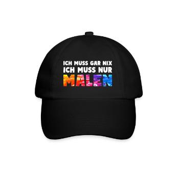NUR MALEN Maler Kunst Spruch - Baseballkappe - Schwarz/Schwarz - Vorne