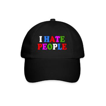 I hate people - Baseball Cap - black/black - Front