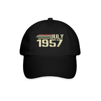 Geburtstag Juli 1957 Jahr 1957 Juli Jahrgang 1957 - Baseballkappe - Schwarz/Schwarz - Vorne