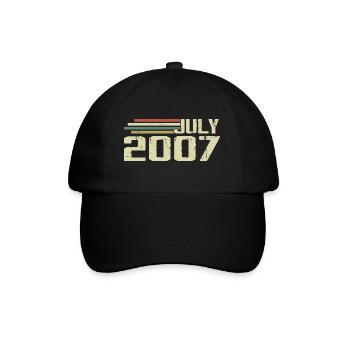 Anniversaire Juillet 2007 Année 2007 Juillet Année 2007 - Casquette classique - noir/noir - Devant