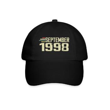 Septembre 1998 Idée cadeau Vintage Septembre 1998 - Casquette classique - noir/noir - Devant