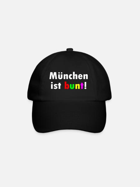 München ist bunt - Baseballkappe - Schwarz/Schwarz