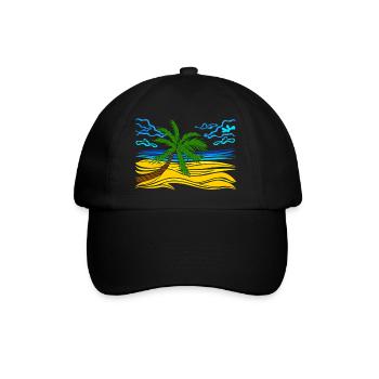 palmier sur la plage - Casquette classique - noir/noir - Devant