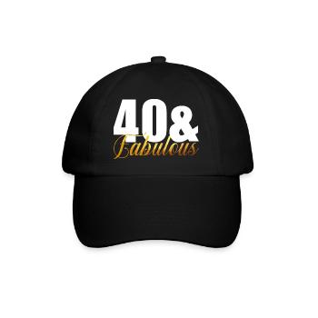 40 & fabelhaft - Baseballkappe - Schwarz/Schwarz - Vorne