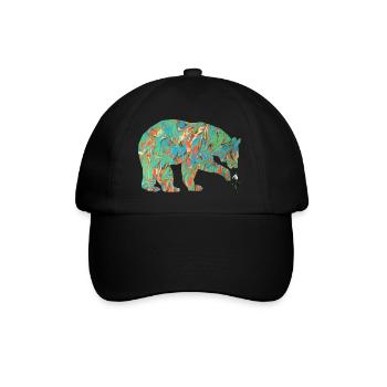 bear with snowdrop e 4 - Baseball Cap - black/black - Front