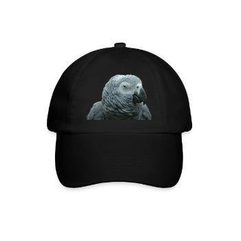 Portrait de perroquet gris - Casquette classique - noir/noir - Devant