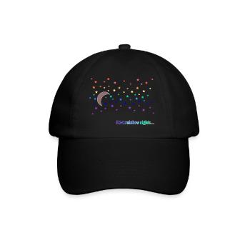 I love rainbow nights; lgbt; Rainbow; Stars - Baseball Cap - black/black - Front