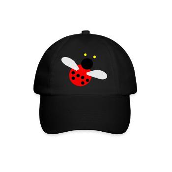 Ladybug with colorful dots and wings - Baseball Cap - black/black - Front