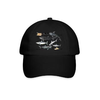 Sharks of the world: whale, porbeagle, angelfish - Baseball Cap - black/black - Front