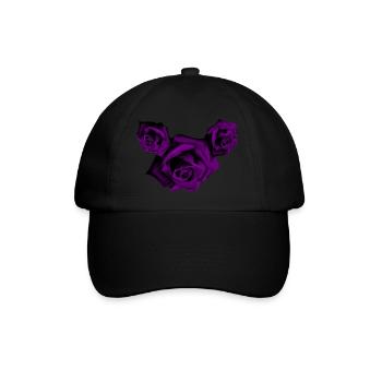 Roses - Roses violettes - Casquette classique - noir/noir - Devant