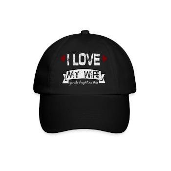 I Love (Heart) My Awesome Wife - Baseballkappe - Schwarz/Schwarz - Vorne