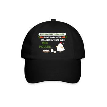 Je veux juste passer du temps avec mes poules cool - Casquette classique - noir/noir - Devant