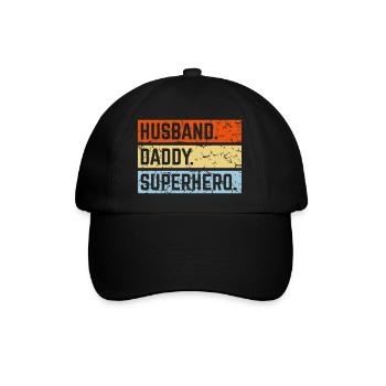 Husband Daddy Superhero (Super Dad Vintage 3C) - Casquette classique - noir/noir - Devant