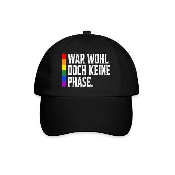 Rainbow Regenbogen Lesbe Pride LGBTQ Kleidung Mann - Baseballkappe - Schwarz/Schwarz - Vorne