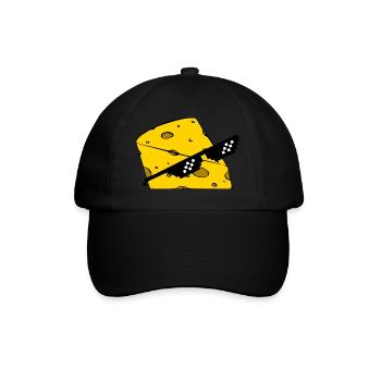 Käse ist Boss - Baseballkappe - Schwarz/Schwarz - Vorne