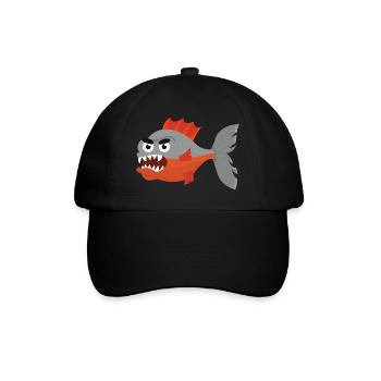 Piranha - Baseballkappe - Schwarz/Schwarz - Vorne