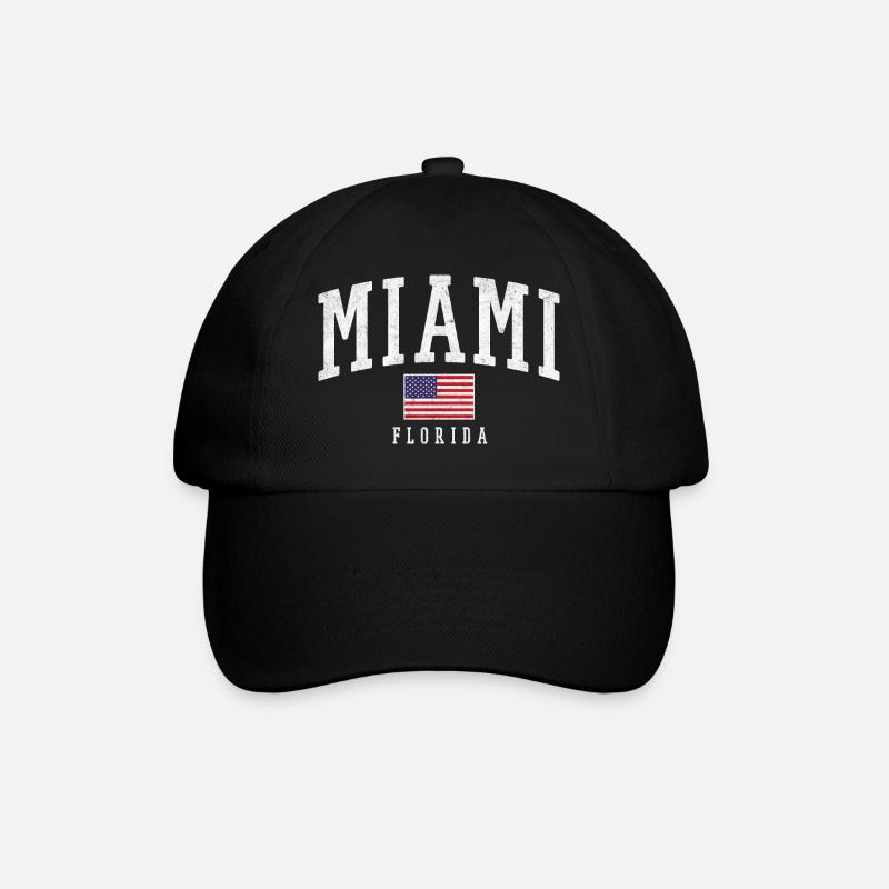 Drapeau vintage de Miami, Floride - Casquette classique - noir/noir