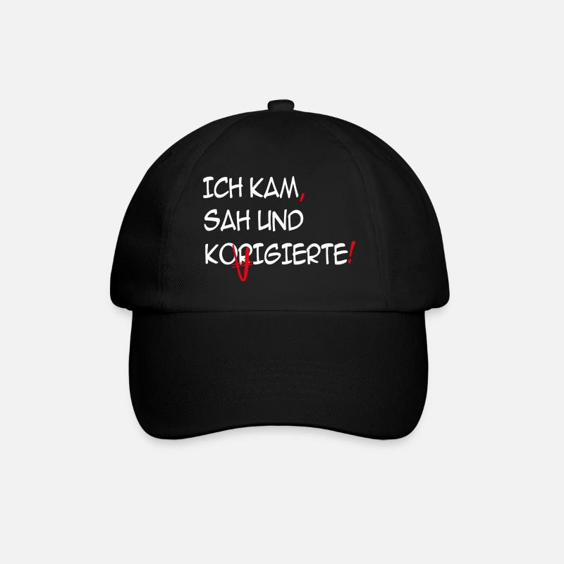 Ich kam, sah und korrigierte - Baseballkappe - Schwarz/Schwarz