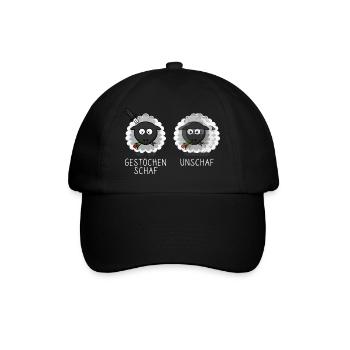 Schaf Unschaf Gestochen Schaf Schafe Brillenträger - Baseballkappe - Schwarz/Schwarz - Vorne