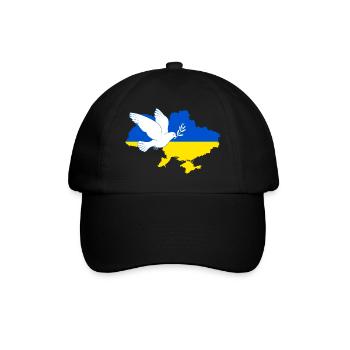 Friedenstaube für die Ukraine - Baseballkappe - Schwarz/Schwarz - Vorne