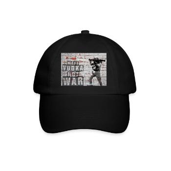 Faites de la vodka, pas la guerre - un soldat tire sur une bouteille de vodka - Casquette classique - noir/noir - Devant