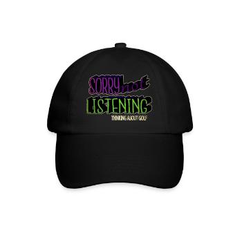 sport golfhoodie birthday golfgirls humor happy - Baseballkappe - Schwarz/Schwarz - Vorne