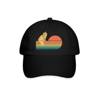 Birma Katze Retro Vintage - Baseballkappe - Schwarz/Schwarz - Vorne