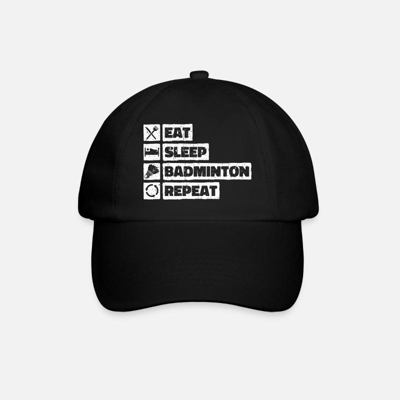Eat Sleep Badminton Repeat Badminton Player - Baseball Cap - black/black